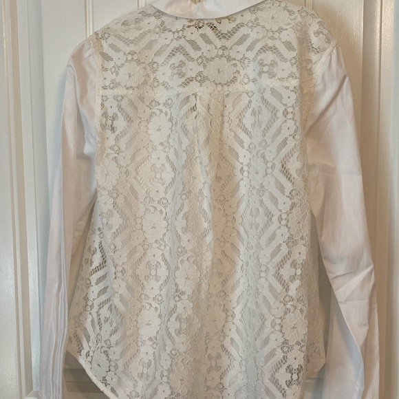 DVF White Button Down w/ Lace Back - Picture 3 of 6